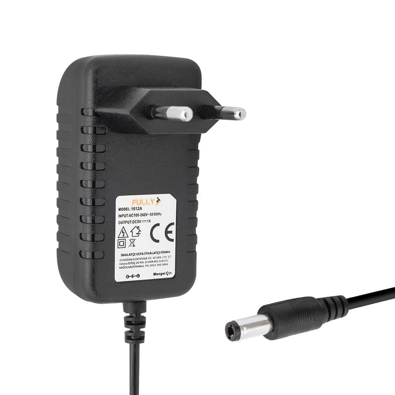 FULLY 1612A 5 VOLT - 1 AMPER 5.5*2.5 UÇLU PRİZ TİPİ ADAPTÖR
