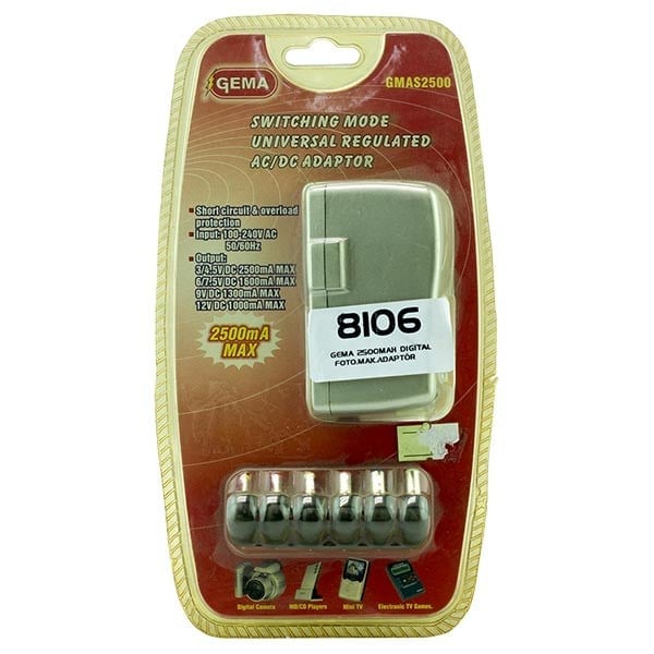 GEMA 3 VOLT - 12 VOLT - 2.5 AMPER AYARLI ADAPTÖR