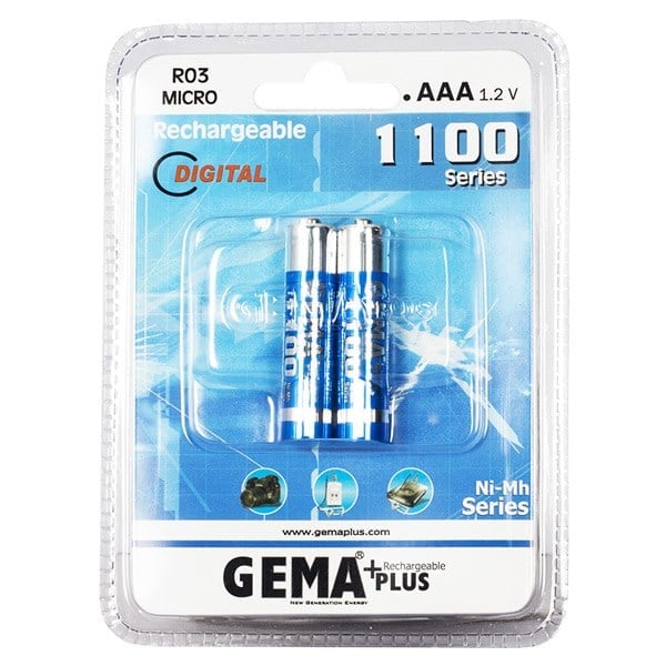 GEMA PLUS 1100 MAH İNCE ŞARJLI PİL 2'Lİ PAKET