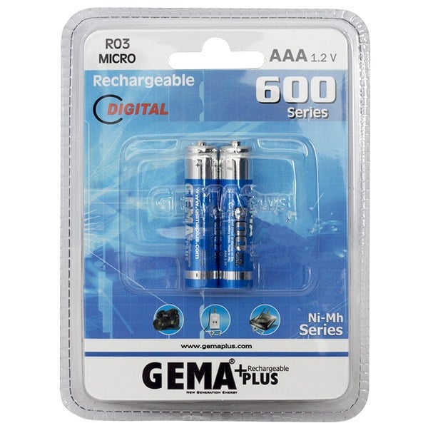 GEMA PLUS 600 MAH İNCE ŞARJLI PİL 2'Lİ PAKET * ELEKTROMER 600 MAH İNCE ŞARJLI PİL PAKET