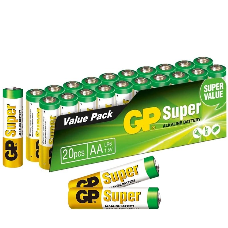 GP 15A-2VS20 AA/LR6 SUPER ALKALİN AA KALEM PİL (20'Lİ PAKET)
