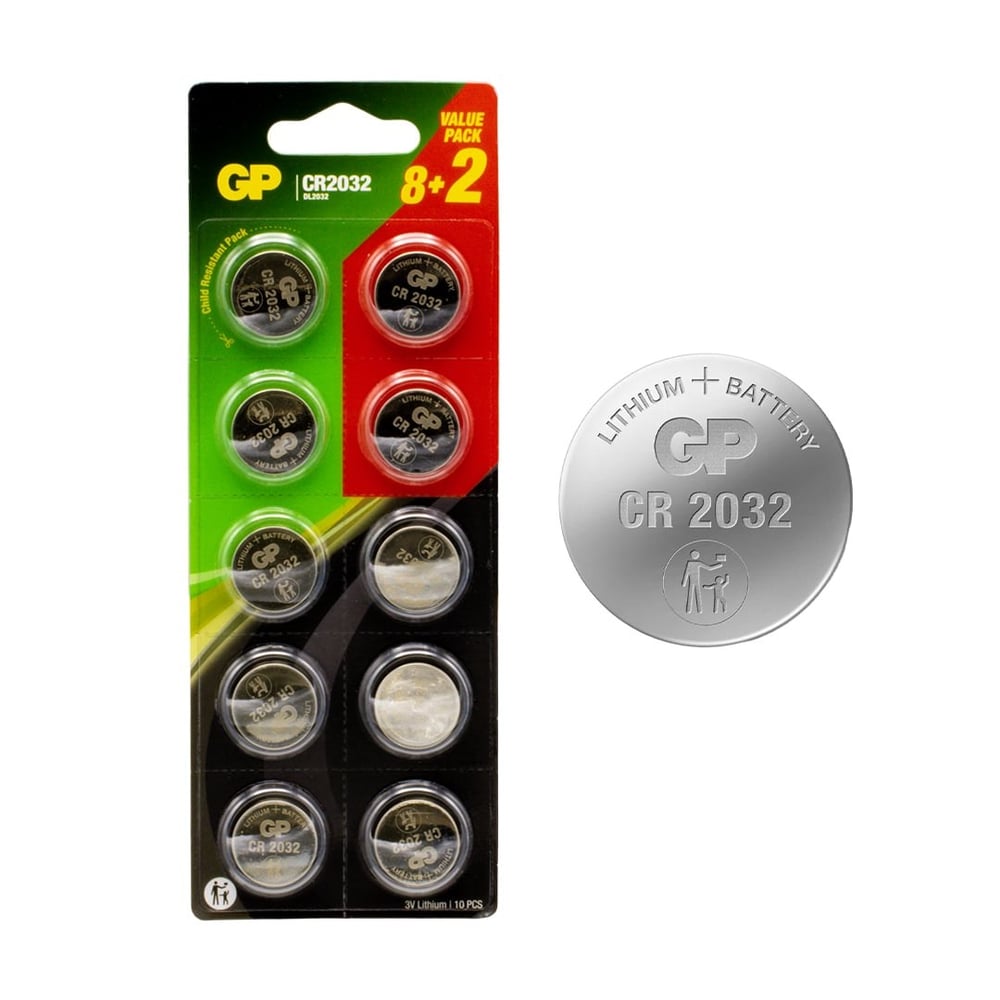 GP 2032 3 VOLT LİTYUM PARA PİL (8+2 10'LU PAKET)