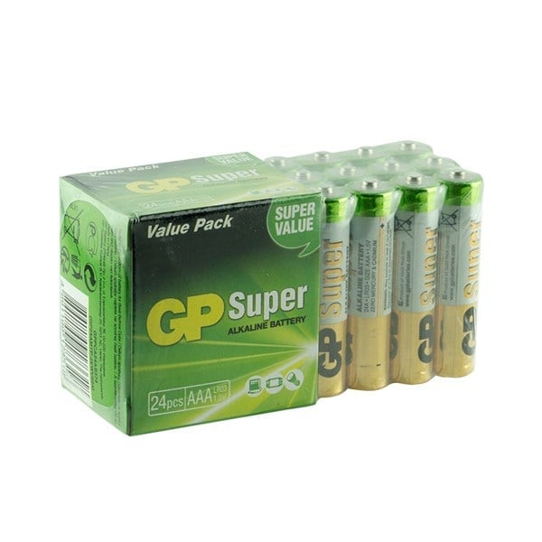 GP 24AM R03 SÜPER ALKALİN AAA İNCE KALEM PİL (24'LÜ PAKET FİYATI)