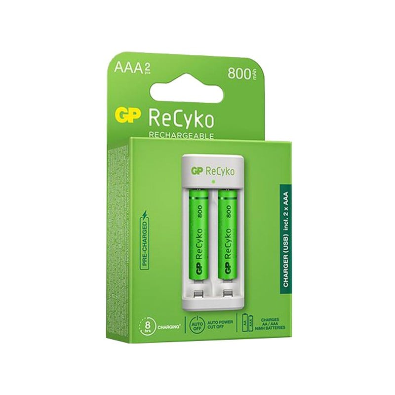 GP E211 AAA 2'Lİ USB PİL ŞARJ CİHAZI (2X800 AAA PIL HEDIYELI)(GPE21180AAHC-2B2)