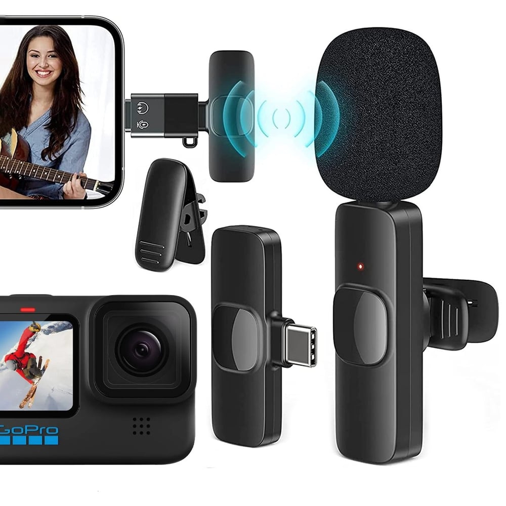 HAIKI HK-200A KABLOSUZ TYPE-C VLOGGER YAKA MİKROFONU  (ANDROİD, GOPRO, OSMO ACTION, IPHONE, IPAD)