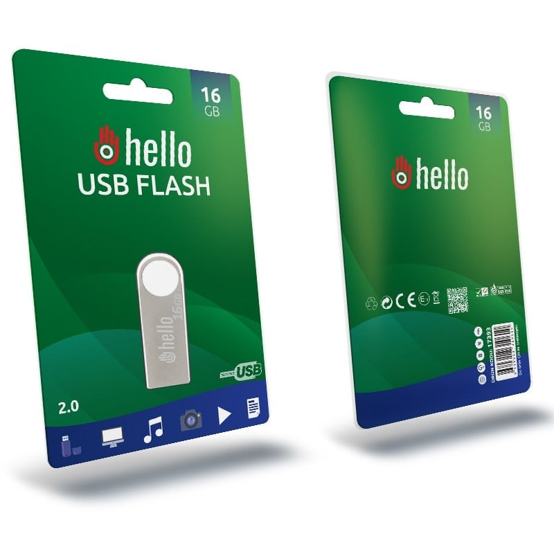 HELLO 16 GB METAL USB FLASH BELLEK