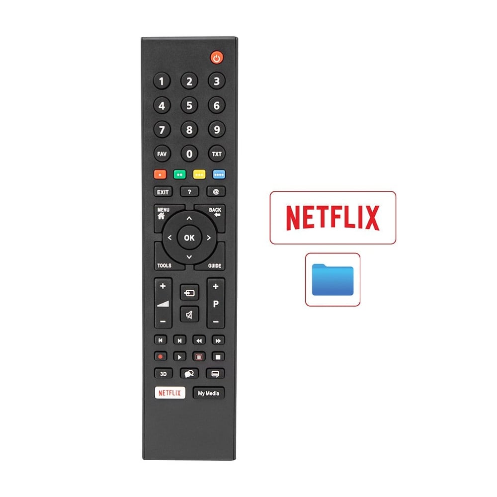 HEY KL ARÇELİK-BEKO NETFLIX-MY MEDIA TUŞLU LCD LED TV GENİŞ KALIP KUMANDA (70120=40024=12341)