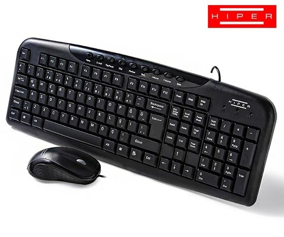 HIPER KM-4000/M-350 USB MULTİMEDYA KABLOLU SİYAH KLAVYE+MOUSE SET