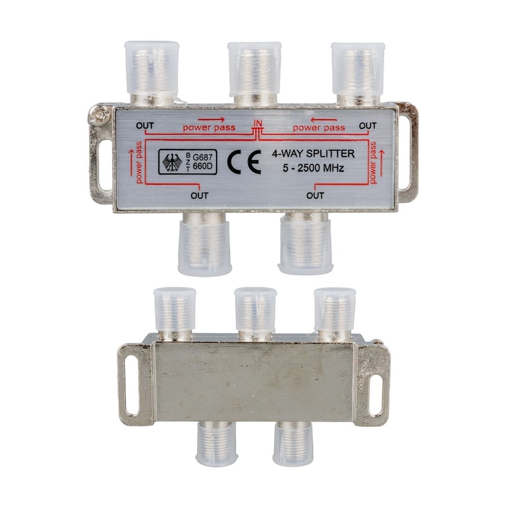 Herz 1/4 Uydu Anten Bölücü Splitter (5-2500 Mhz) Powerpass