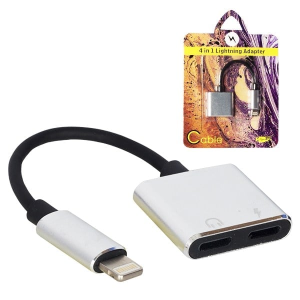 IPHONE 4IN1 ŞARJ VE LIGHTNING KULAKLIK ÇOKLAYICI KABLOLU