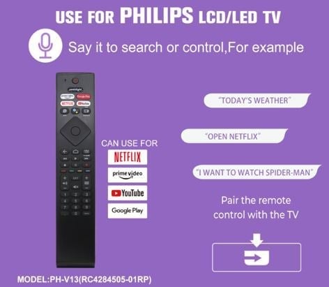 KL HUAYU PH-V13 PHILIPS NETFLIX-PRIME VIDEO-YOUTUBE TUŞLU SES KOMUTLU LCD-LED TV KUMANDA