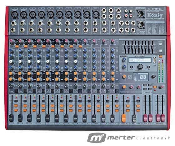 KÖNİG K-16  16 KANAL P850 2X850 WATT POWER MIXER
