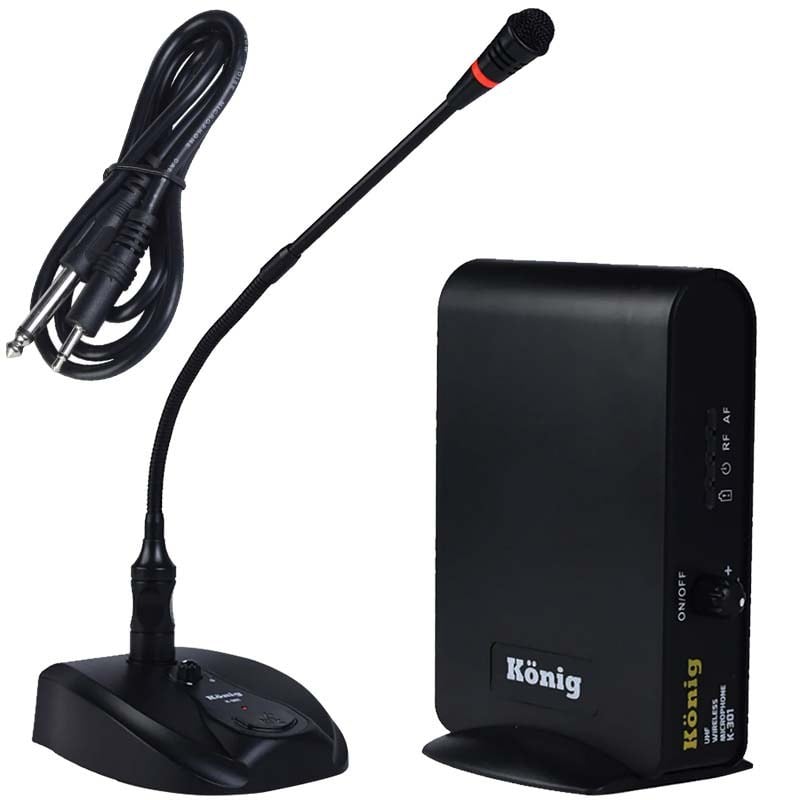 KÖNİG K-301 UHF TEK KANAL VOLUME KONTROLLÜ TELSİZ KÜRSÜ MİKROFONU