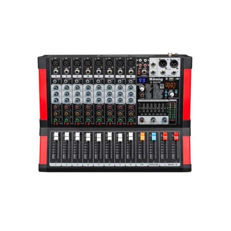 KÖNİG K-810FX USB-SD-BLUETOOTH DESTEKLİ 8 KANAL DIAMOND SERİSİ DECK MIXER