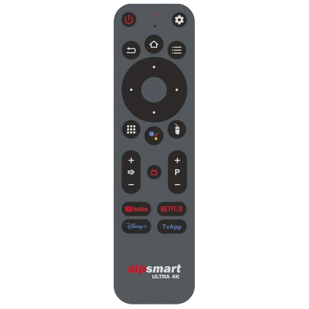 KR ALPSMART AS512 SES KOMUTLU YOUTUBE+NETFLİX+DİSNEY PLUS+TVAPP ANDROID TV BOX KUMANDASI