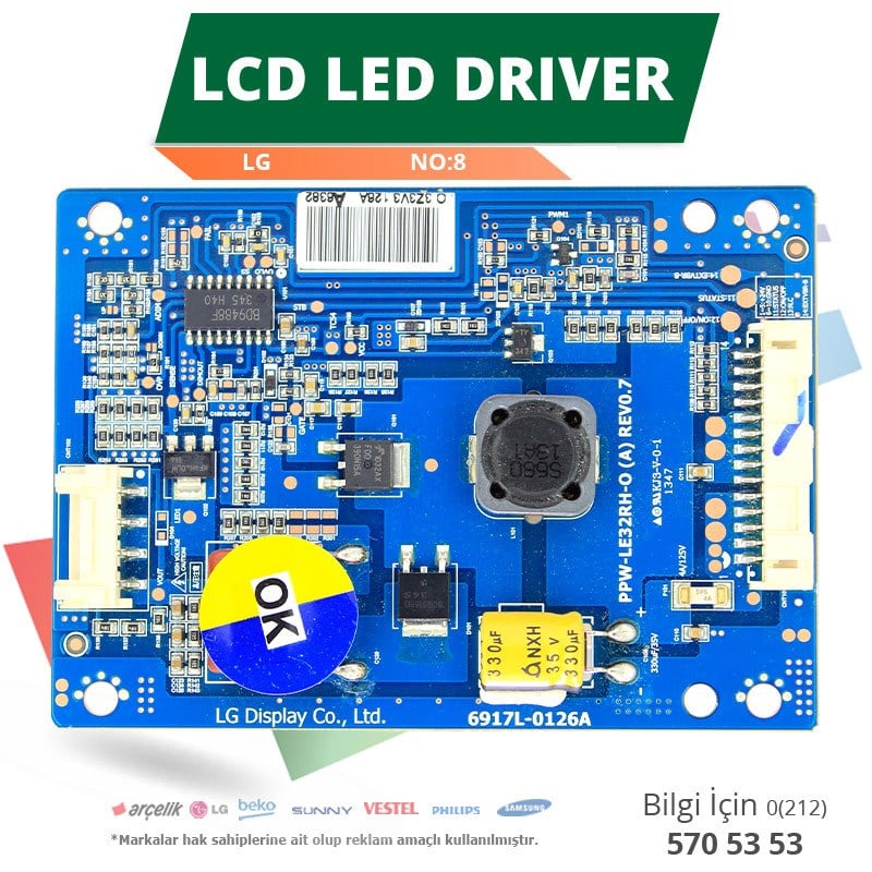 LCD LED DRIVER LG (6917L-0126A,PPW-LE32RH-O REV0.7) (LC320DXN SF R2) (NO:8)