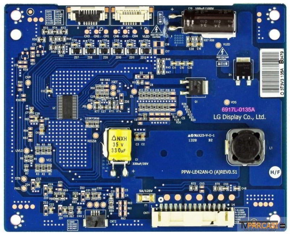 LCD LED DRIVER PPW-LE42AN-O (A)REV0.51 6917L-0135A