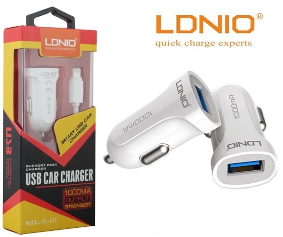LDNIO DL-C17 ÇAKMAK ARAÇ ŞARJI USB 1 PORT 5 VOLT - 1 AMPER MICRO USB KABLOLU