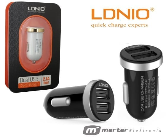 LDNIO DL-C22 USB 2 PORT 5 VOLT 2.1 AMPER GOLD ÇAKMAK ARAÇ ŞARJI