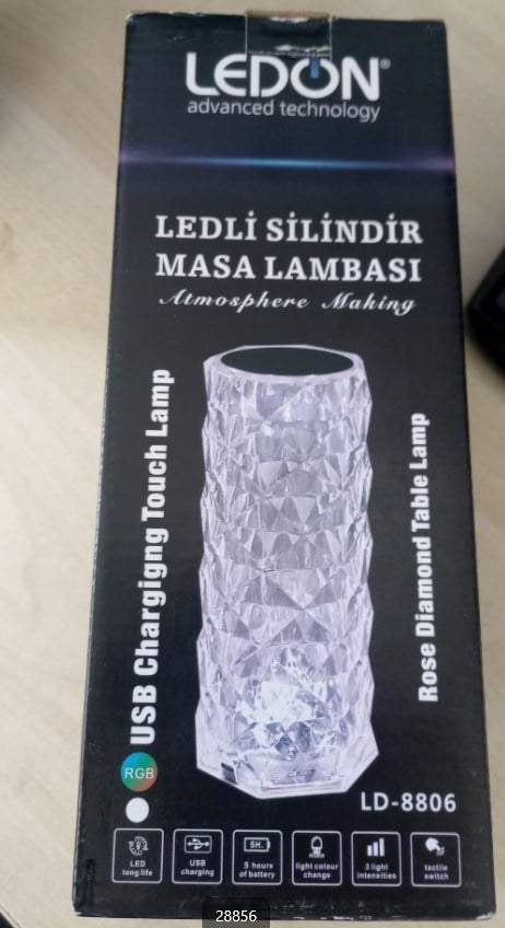 LEDON LD-8806 DOKUNMATİK 3 MODLU USB ŞARJLI RGB LED KUM SAATİ MASA LAMBASI