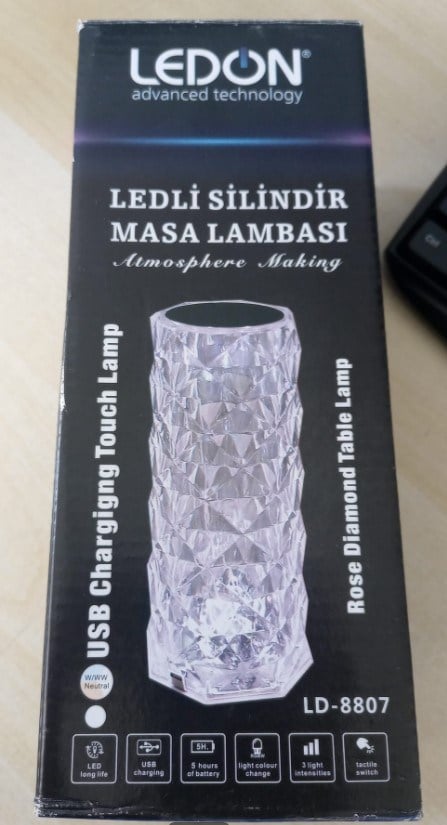 LEDON LD-8807 DOKUNMATİK 3 MODLU USB SARJLI NATUREL LEDLİ SİLİNDİR MASA LAMBASI