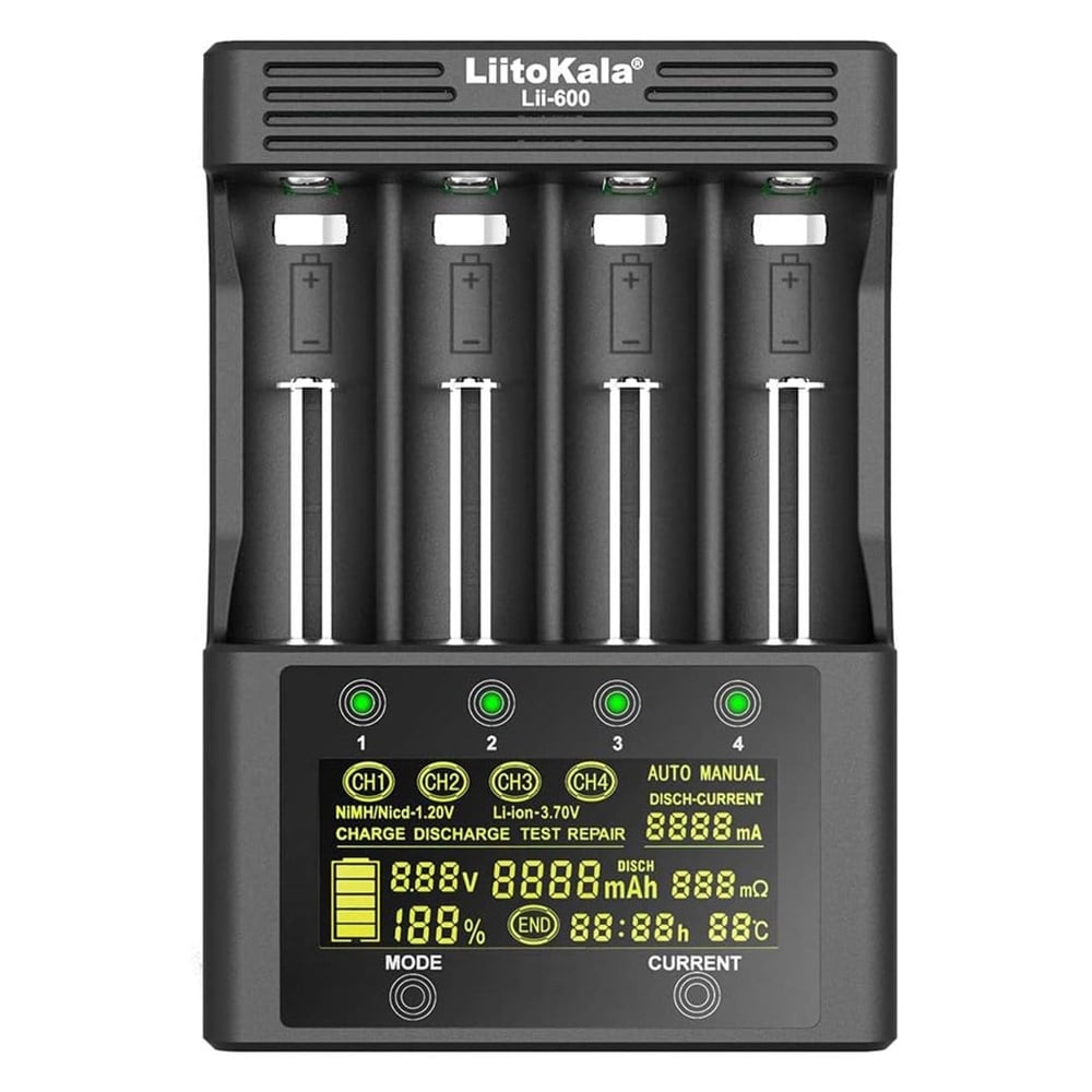 LIITOKALA LII-600 UNİVERSAL AA/AAA/18650/14500/123A AKILLI DÖRTLÜ PİL ŞARJ CİHAZI ALETİ
