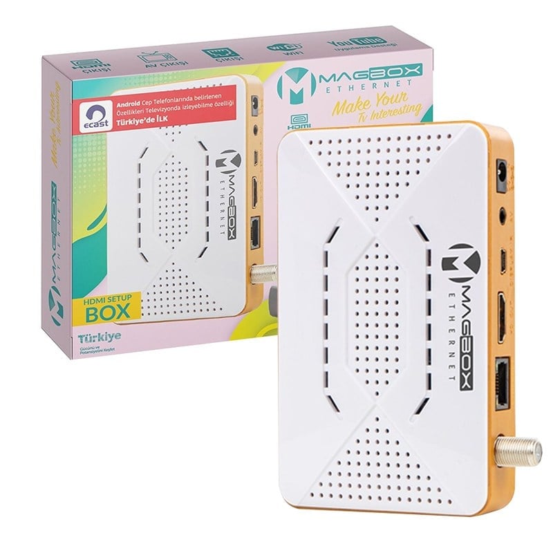 MAGBOX ETHERNET FULL HD ETHERNET'Lİ ÇİFT USB'Lİ FREE IP BOX UYDU ALICISI (DAHİLİ AKILLI KUMANDA)