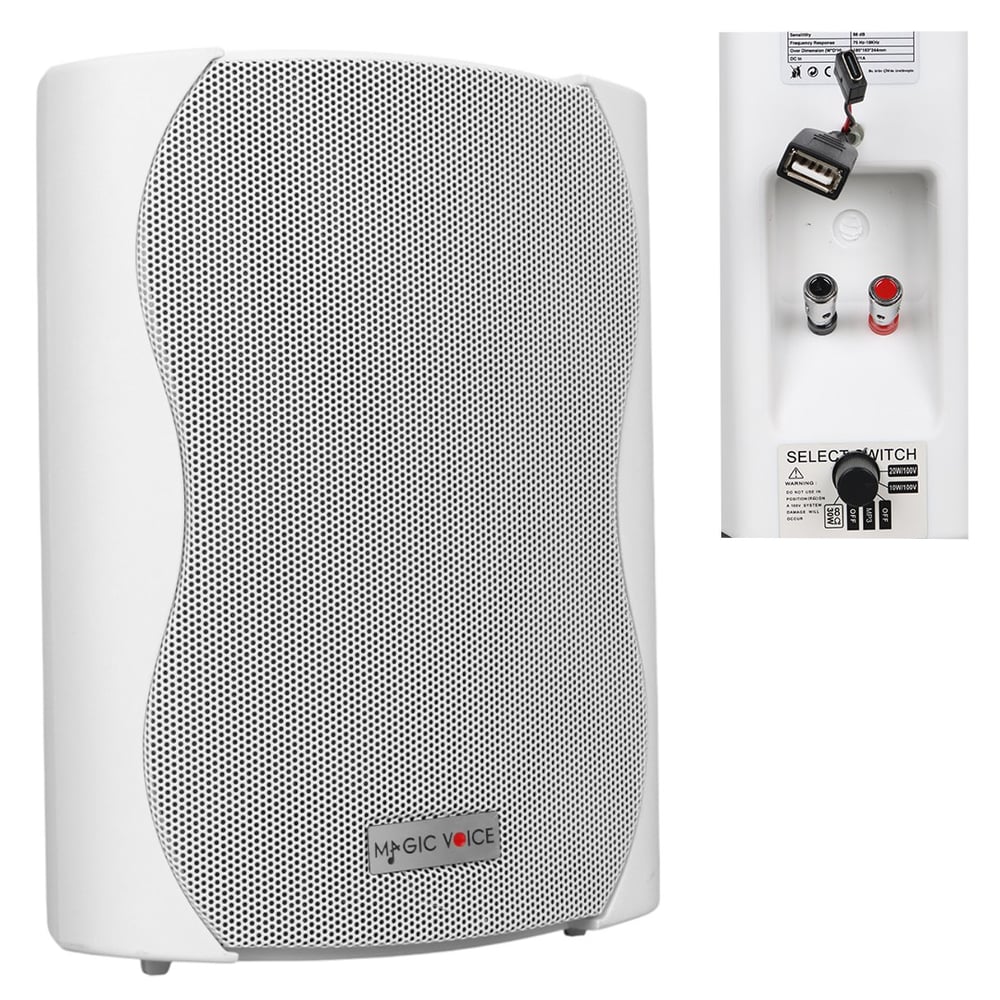MAGICVOICE F-LHY5S 13,5 CM 5,25'' 20 WATT (MAX:180W) BEYAZ TEKLİ USB'Lİ TRAFOLU SÜTUN HOPARLÖR