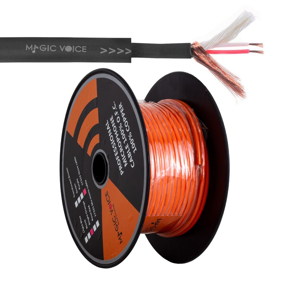 MAGICVOICE MİKROFON KABLOSU STEREO 1.KALİTE 33 METRE ORANJ