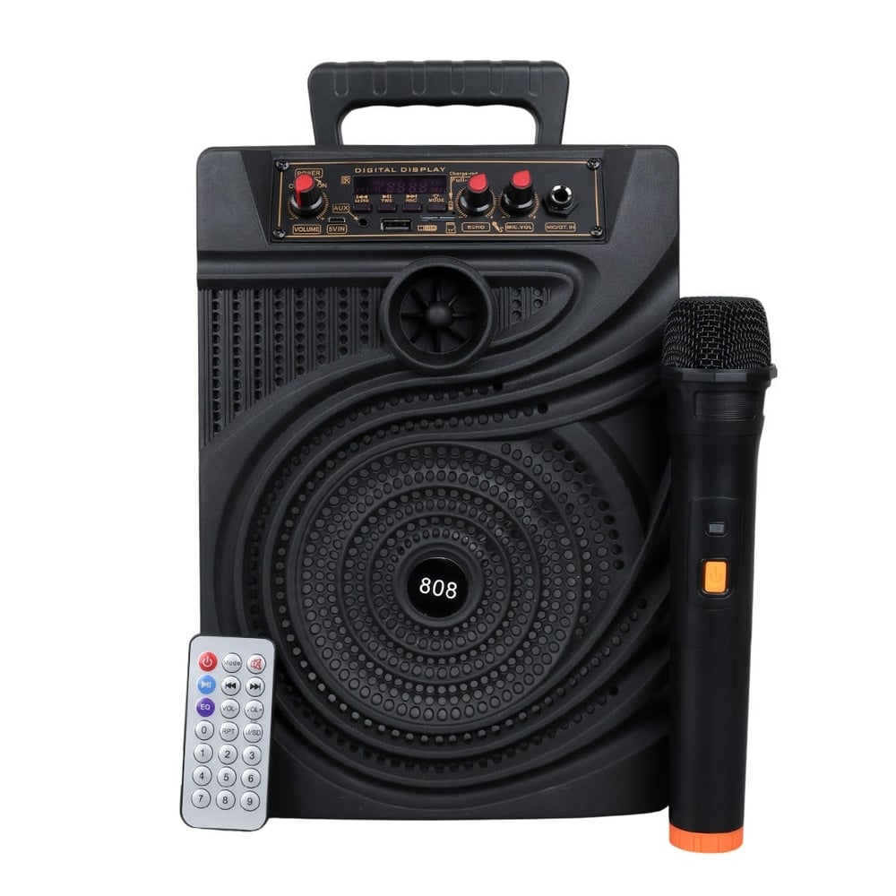 MAGICVOICE MODEL-808 15 WATT ÇIKIŞLI USB+TF KART+FM RADYO+1 EL WİRELESS MİKROFONLU KAREOKE HOPARLÖRÜ