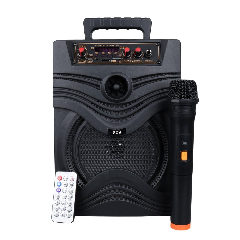 MAGICVOICE MODEL-809 15 WATT ÇIKIŞLI USB+TF KART+FM RADYO+1 EL WİRELESS MİKROFONLU KAREOKE HOPARLÖRÜ