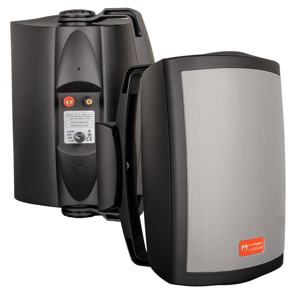 MAGICVOICE MV-25 16 CM 80 WATT 2'Lİ TAKIM SİYAH TRAFOLU SÜTUN HOPARLÖR