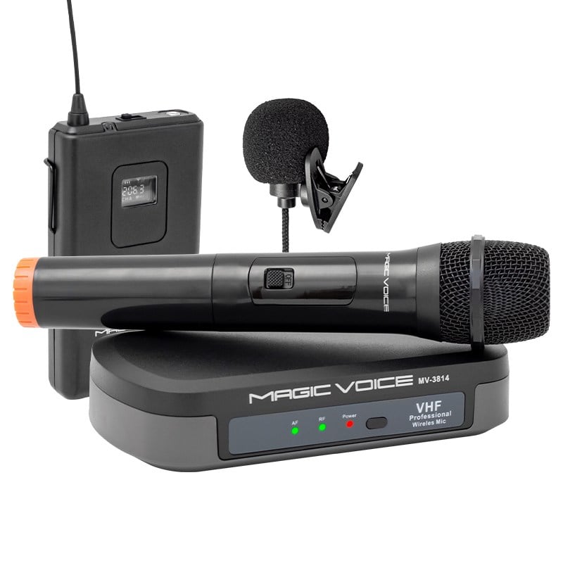 MAGICVOICE MV-3814 VHF 1 EL+ 1 YAKA SEÇENEKLİ TEKLİ TELSİZ MİKROFON