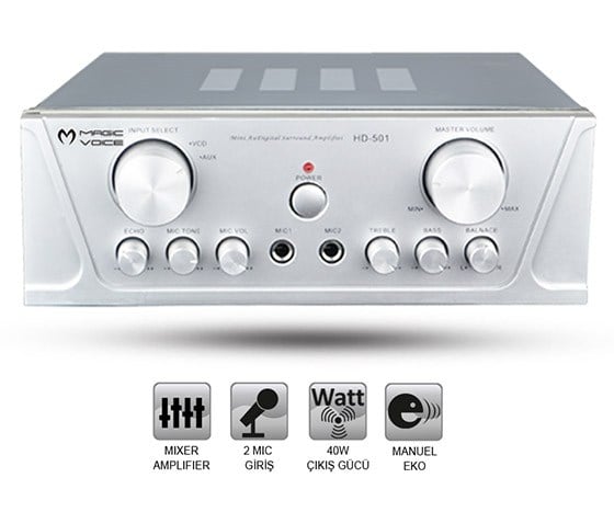 MAGICVOICE MV-501 * OSAWA HD 501 220V EKRANSIZ TRAFOSUZ ANFİ