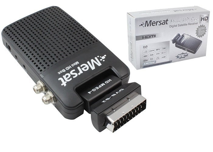 MERSAT MİNİ HD BOX HDMI + SCART GİRİŞLİ FULL HD UYDU ALICISI