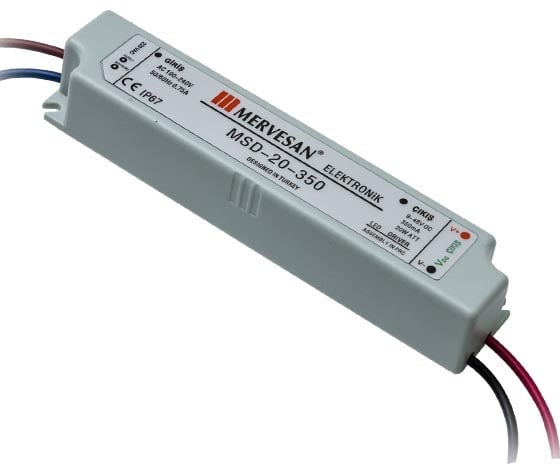 MERVESAN MSD-20-350 9 VOLT - 48 VOLT LED SÜRÜCÜ ADAPTÖR