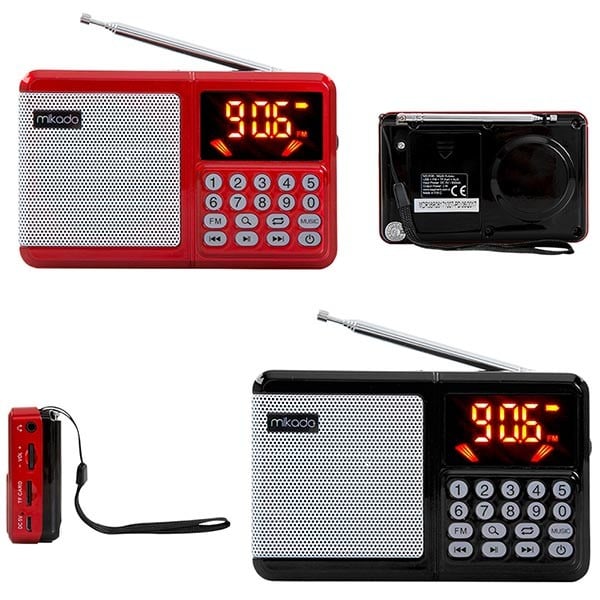 MIKADO MD-R38 USB/TF KART/FM DESTEKLİ LED EKRAN MÜZİK KUTUSU (KIRMIZI*SİYAH)
