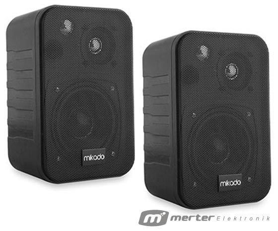 MIKADO MDK-105 4 10 CM 50 WATT İÇ MEKAN İKİLİ SİYAH DUVAR HOPARLÖR