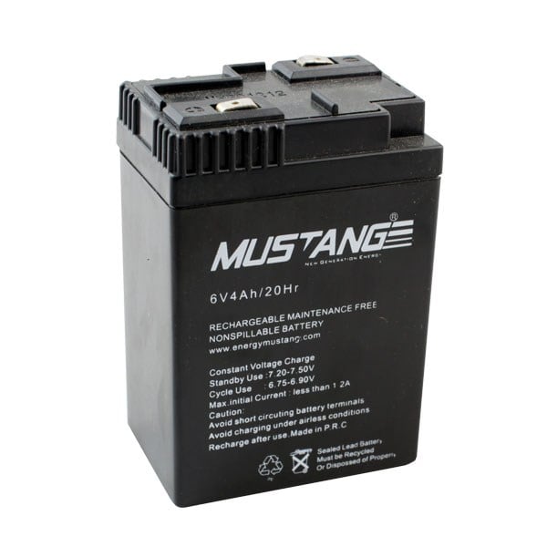 MUSTANG 6 VOLT - 4 AMPER GEÇMELİ IŞILDAK AKÜSÜ