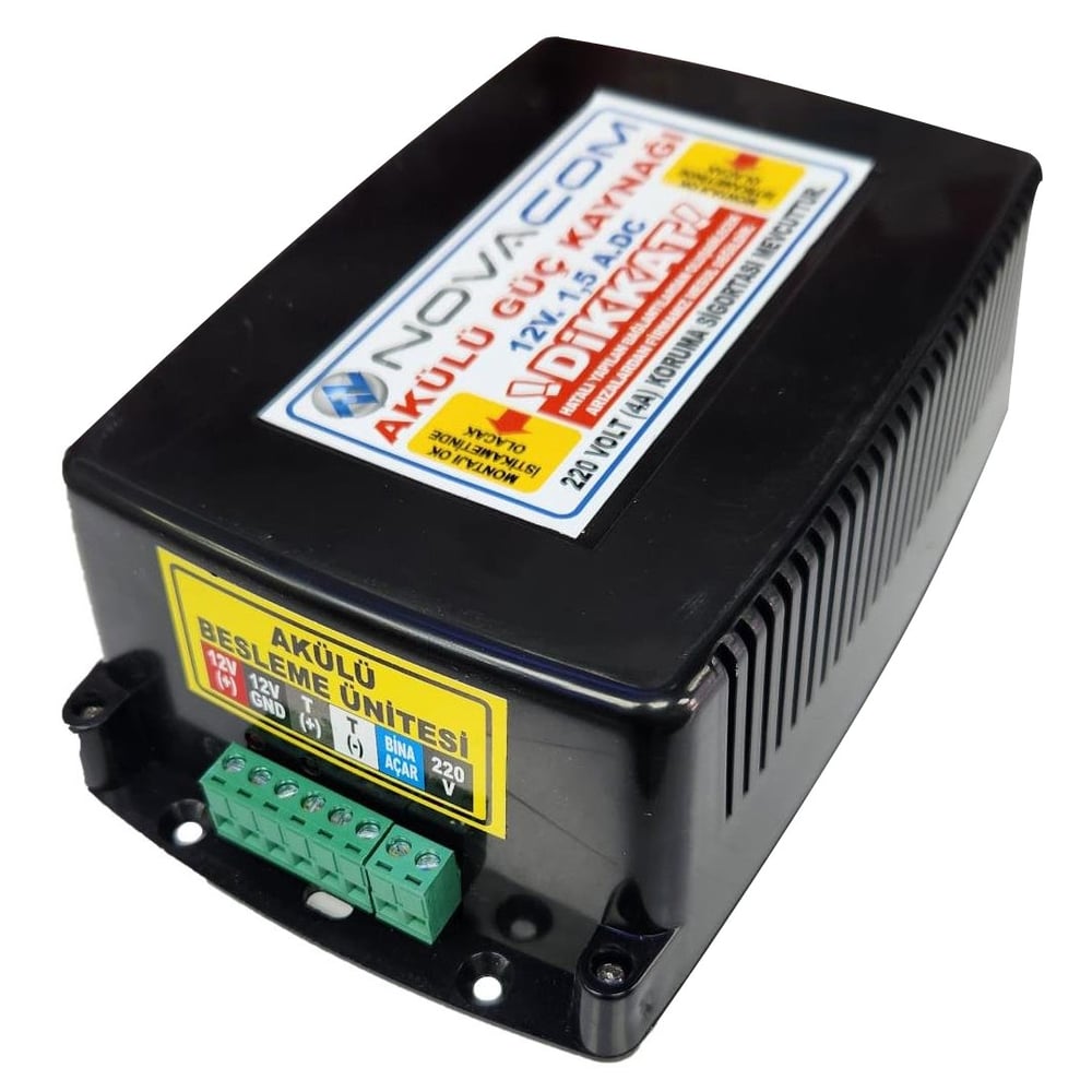 NOVACOM NVC-AKD AKILLI KİLİT AKÜLÜ 12 VOLT 1.5 AMPER GÜÇ KAYNAĞI