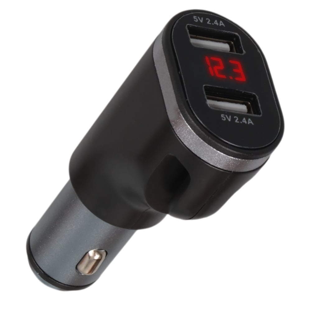 OLESSON 1648 12-24V ÇİFT USB GİRİŞLİ 5V-2.4A DİJİTAL VOLTAJ EKRANLI ARAÇ ÇAKMAKLIK ŞARJ ALETİ