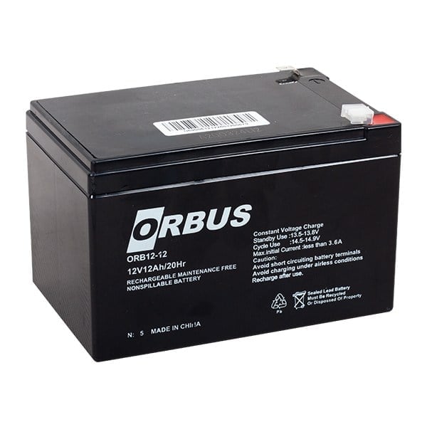 ORBUS ORB12-12 12 VOLT - 12 AMPER AKÜ (151 X 98 X 95 MM)