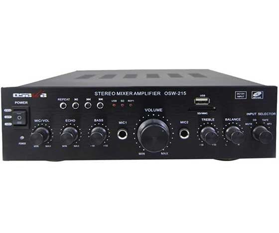 OSAWA AV-215 2X100 WATT USB-220V-12V GİRİŞLİ BAS*TİZ*BALANS TRAFOSUZ ANFİ