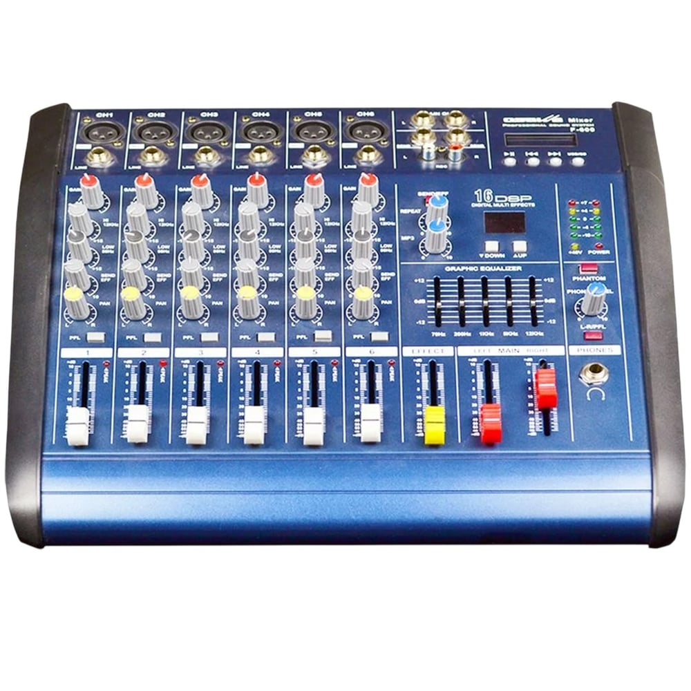 OSAWA F-600 2X150W USB-SD-6 MİC GİRİŞ KUMANDALI 6 KANAL POWER MIXER