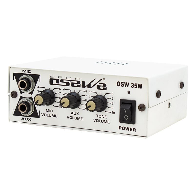 OSAWA OSW-35 AUX VE MİKROFON GİRİŞLİ 12 VOLT 35 WATT PAZARCI ANFİSİ