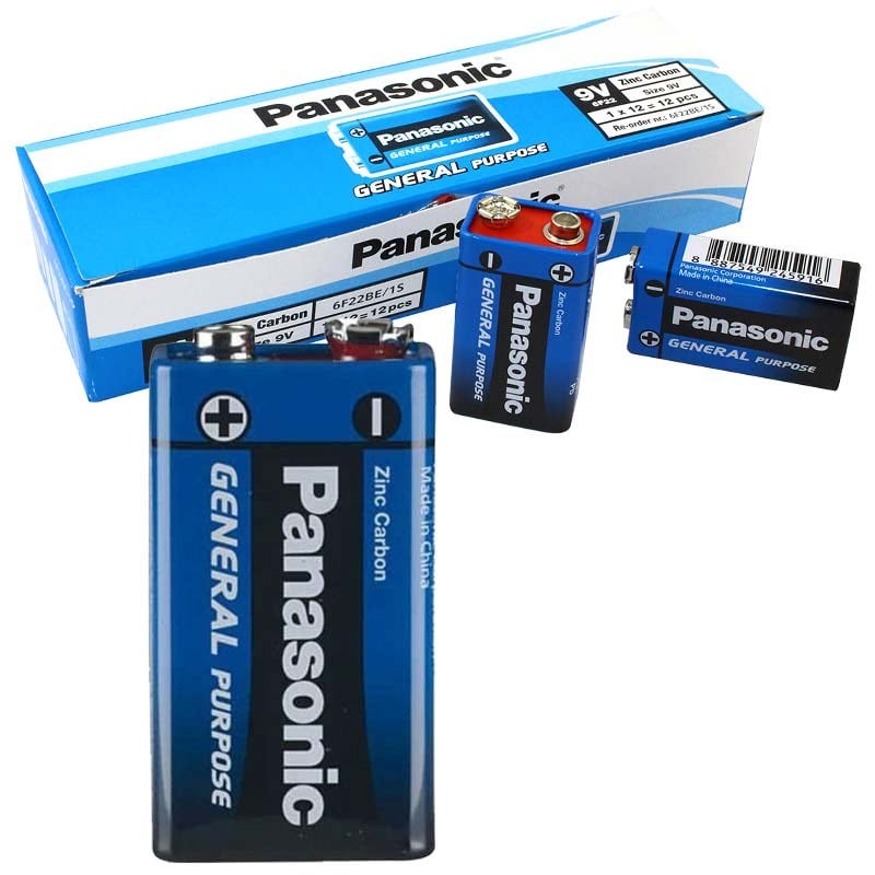 PANASONIC MANGANEZ 9 VOLT 12'Lİ PİL (PAKET FİYATI)(6F22BE/1S)