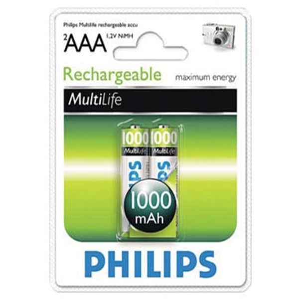 PHILIPS 1000 MAH ŞARJLI İNCE PİL (2'Lİ TEK FİYAT)(R03B2A100/97)