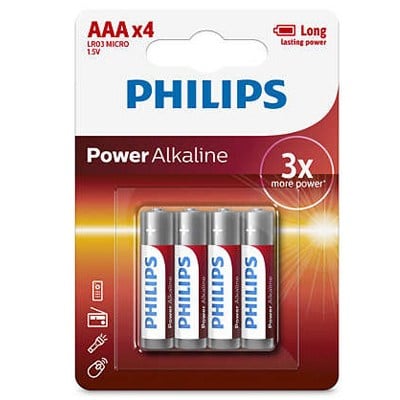 PHILIPS LR03P4B/97 ALKALİN 4'LÜ İNCE AAA KALEM PİL