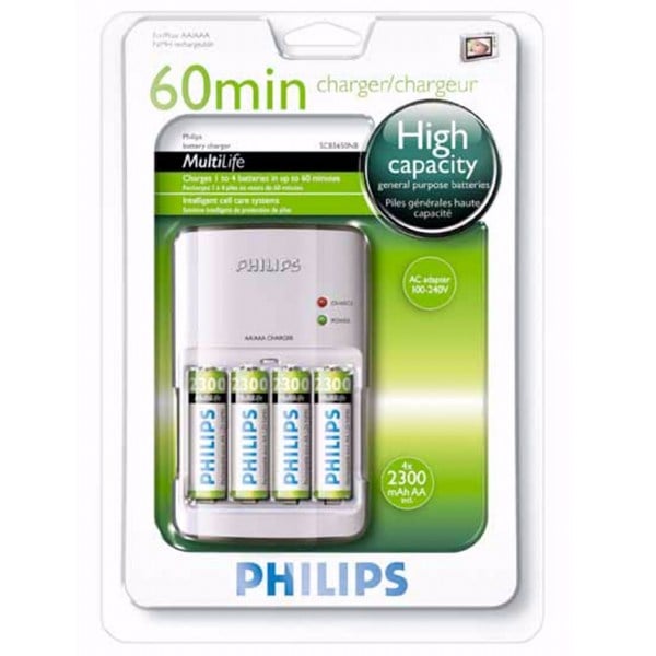 PHILIPS MULTILIFE SCB5650NB/12 AA/AAA/9V 2300 MAH PİL ŞARJ CİHAZI