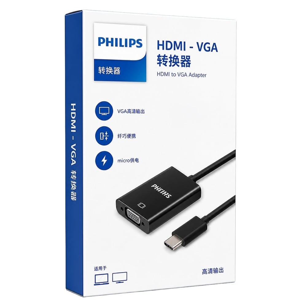 PHİLİPS SWR1620B/93 HDMI TO VGA DÖNÜŞTÜRÜCÜ ADAPTÖR HARİCİ SES ÇIKIŞLI